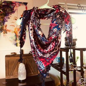 Floral Geo Large Square/Triangle Scarf